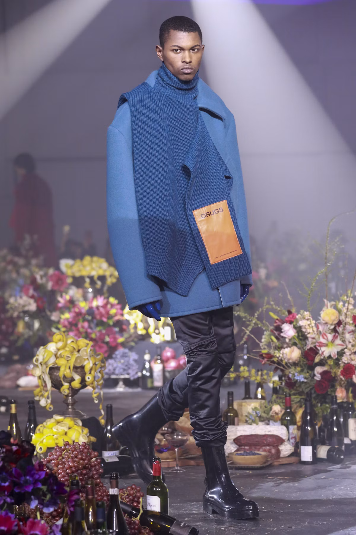 Raf Simons ‘Drugs’ Single-Panel Turtleneck. Image Courtesy: L'Officiel 