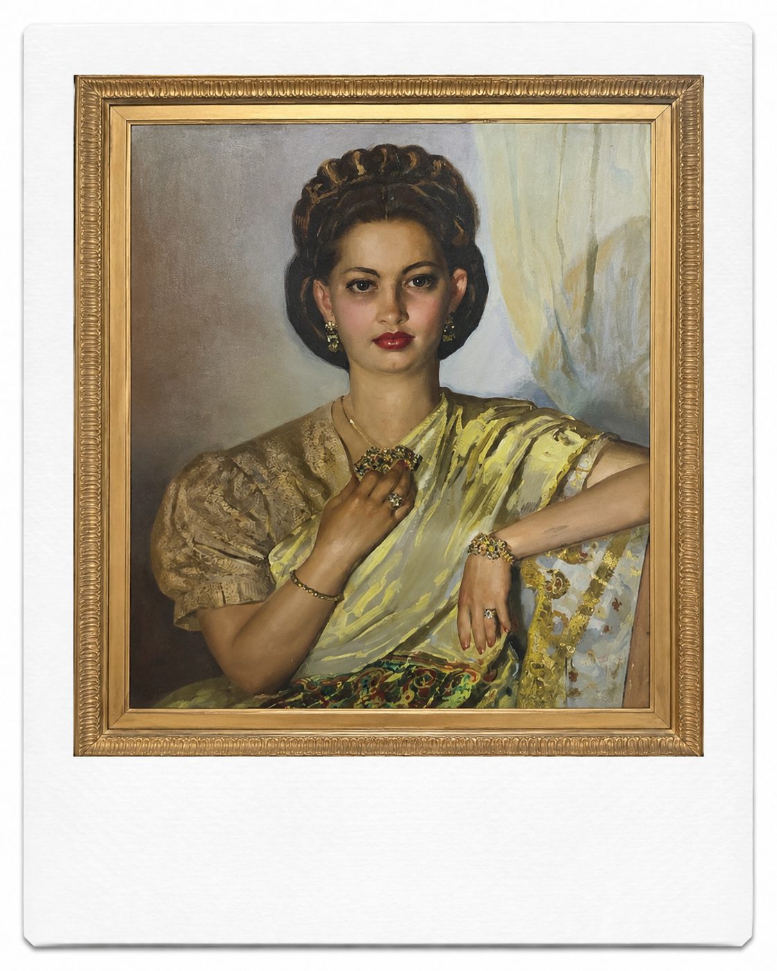  Portrait of my mother: Gopi Balram Dialdas Elegant, Beautiful and Unique. The painting by Luis Cruz Herrera was painted in 1951 and is now in the Cruz Herrera Museum in La Linea, Spain